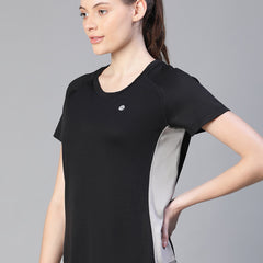 Contrast Side Panel T-Shirt Black
