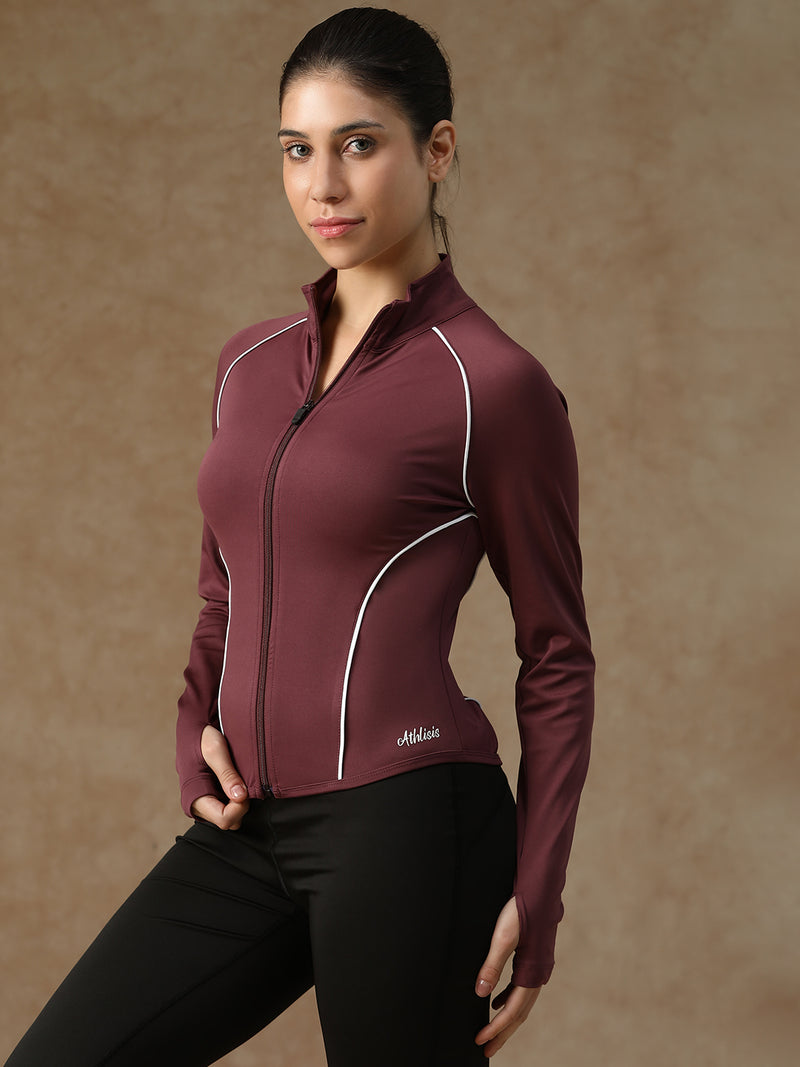Flow Piping Jacket Maroon