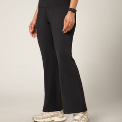 Ribbed Flare Pant Black