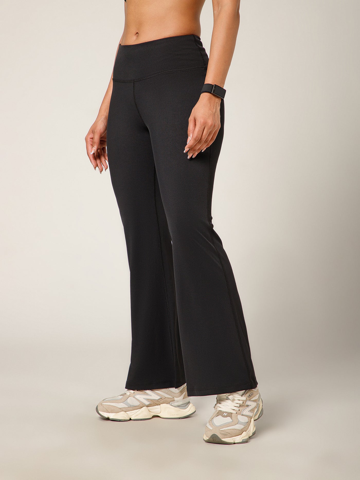 Ribbed Flare Pant Black