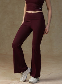 Ribbed Flare Pant Mauve