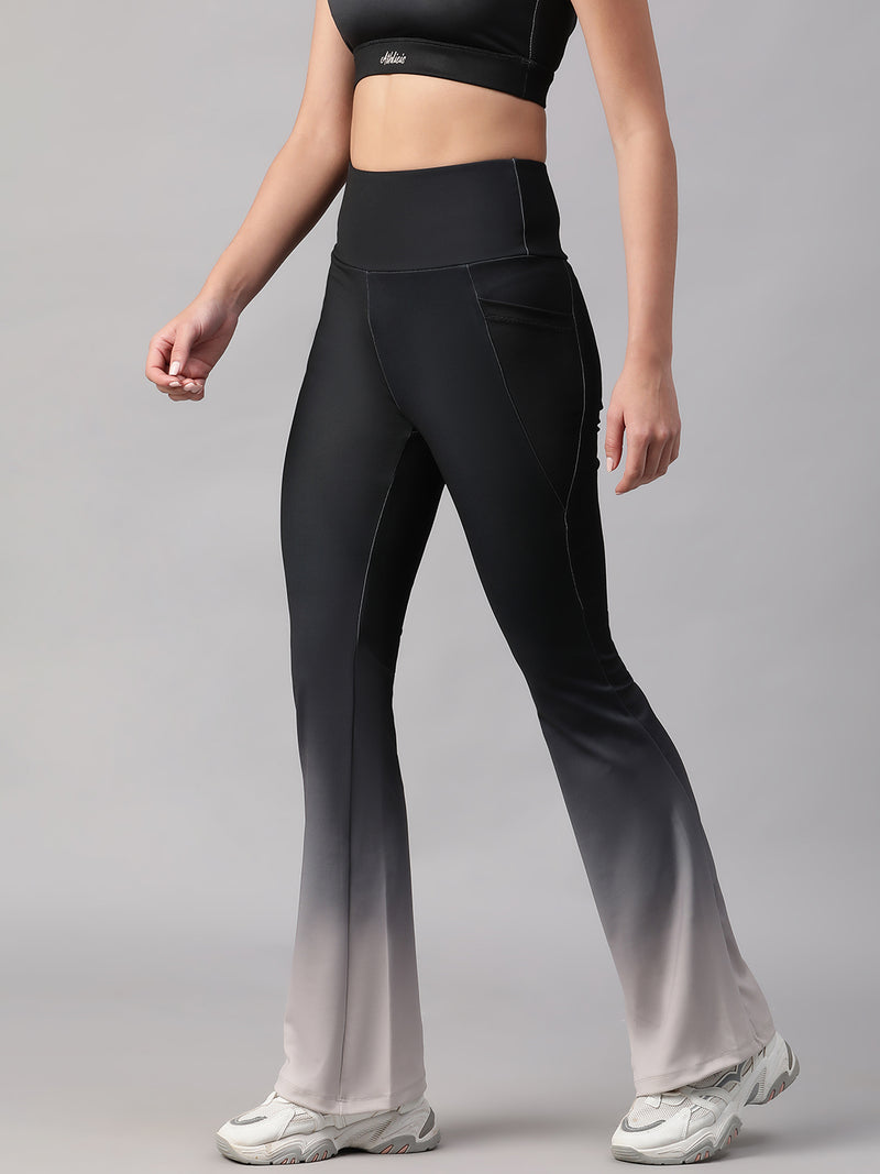 Dual Tone Flare Pant B&W