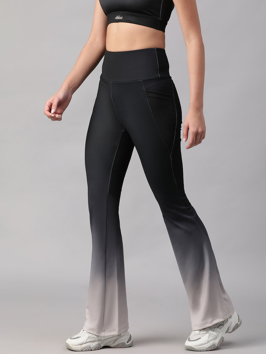 Dual Tone Flare Pant B&W