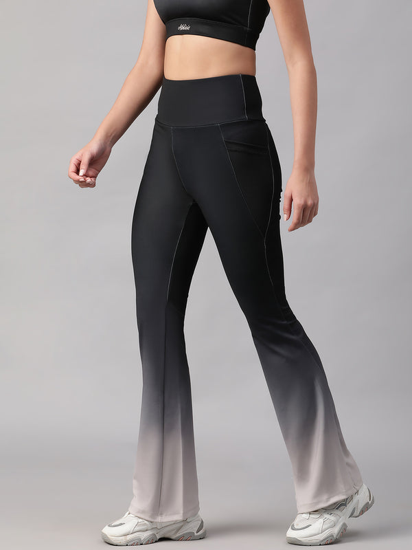 Dual Tone Flare Pant B&W