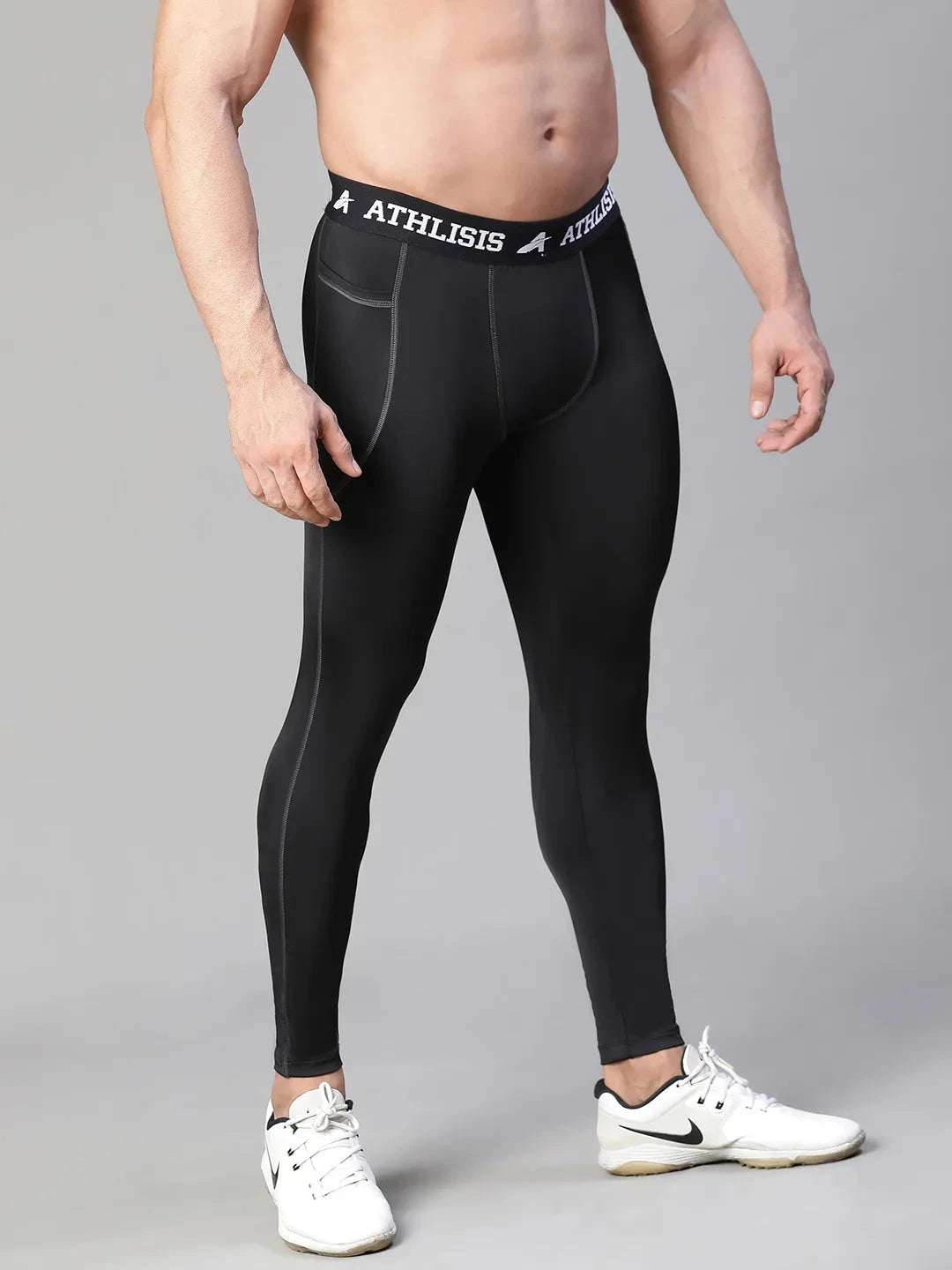 Nylon Basic Compression Tights Black Athlisis Sports