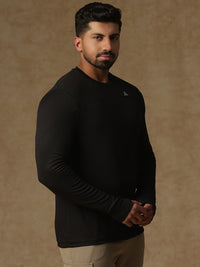 Regular Fit Thumb Hole T-Shirt Black Athlisis Sports