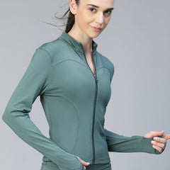 Sculpt Crop Jacket Forest Green