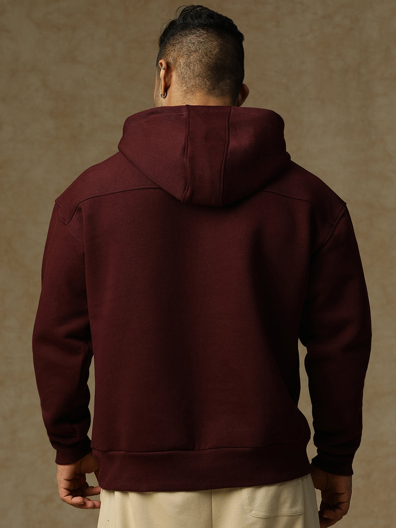 Fleez Oversized Hoodie Maroon