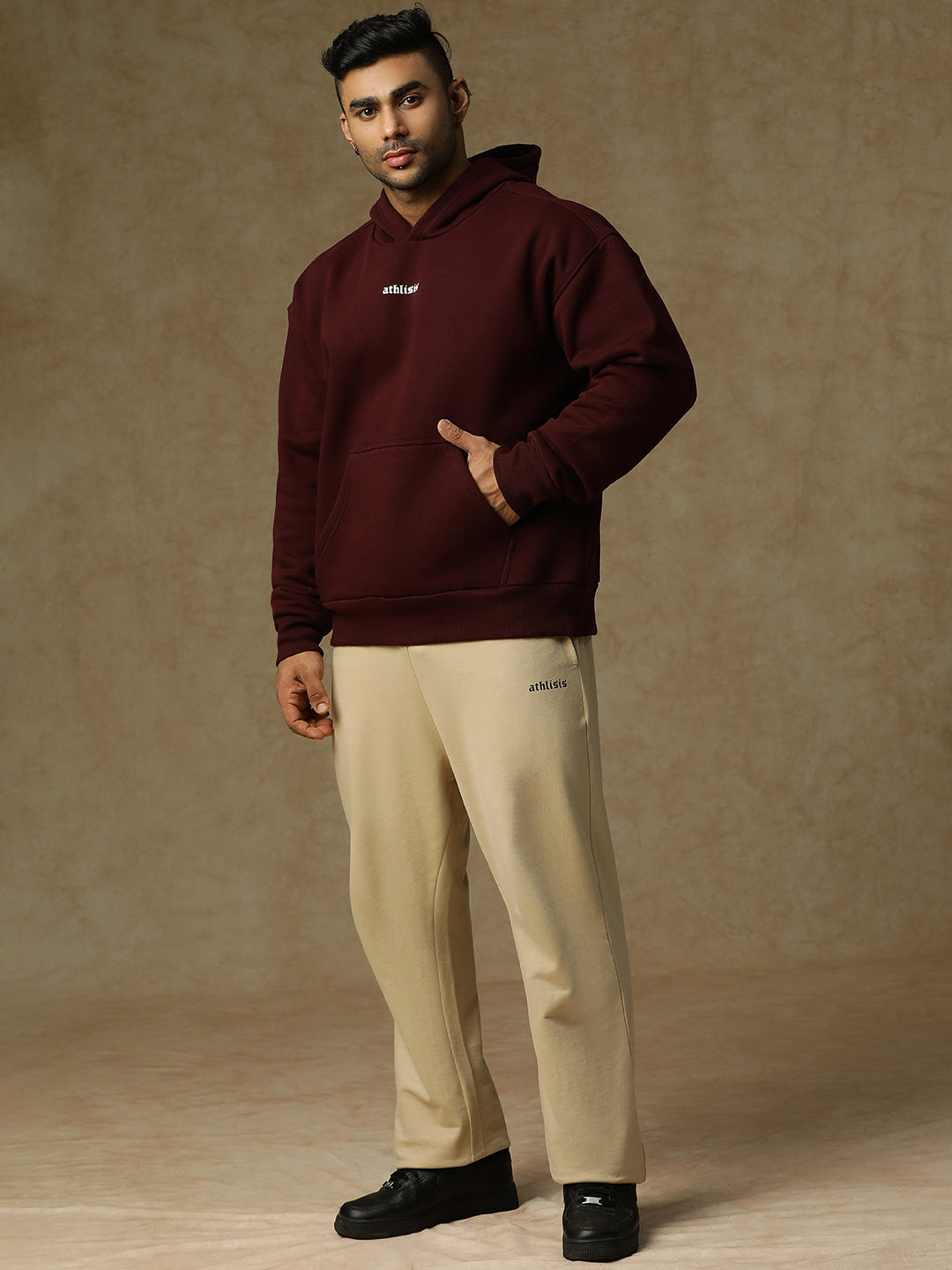Fleez Oversized Hoodie Maroon