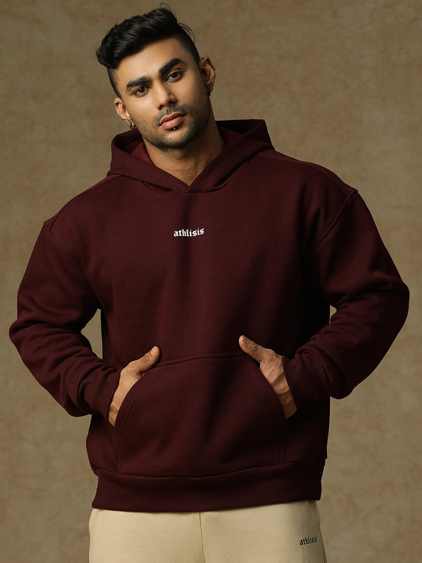 Fleez Oversized Hoodie Maroon