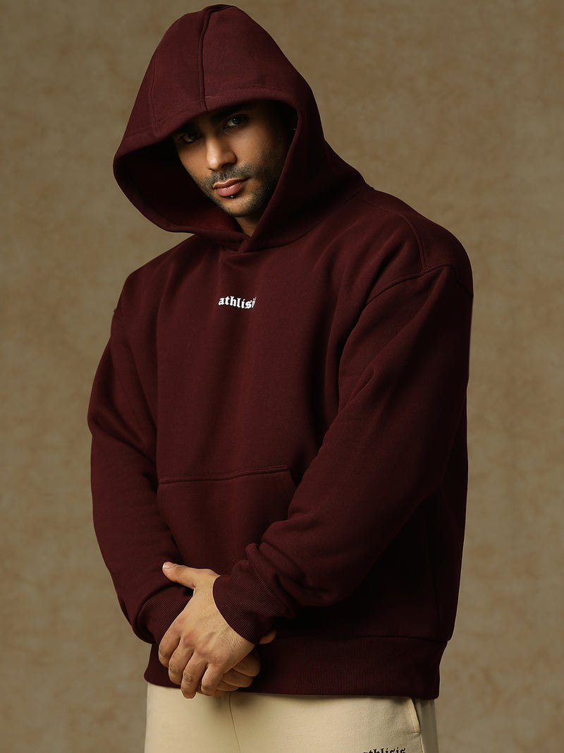 Fleez Oversized Hoodie Maroon