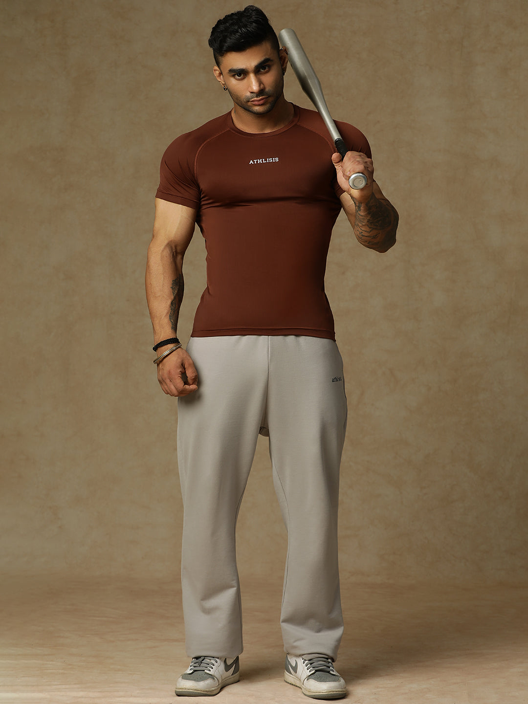 Basic Compression T-shirt Brown Athlisis Sports