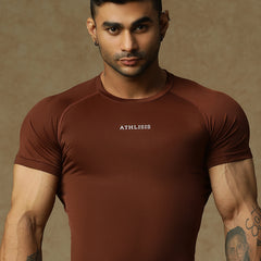 Basic Compression T-shirt Brown