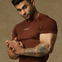 Basic Compression T-shirt Brown