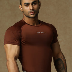 Basic Compression T-shirt Brown