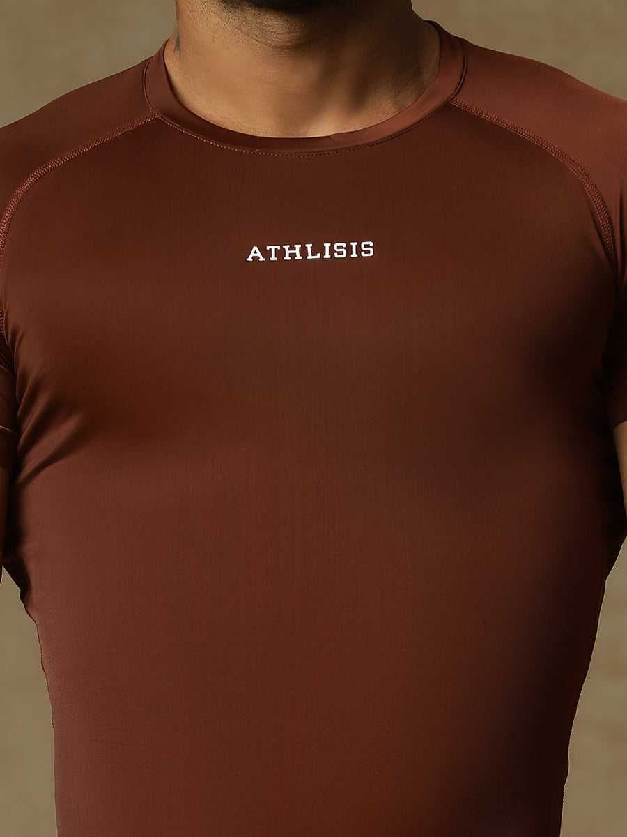Basic Compression T-shirt Brown Athlisis Sports
