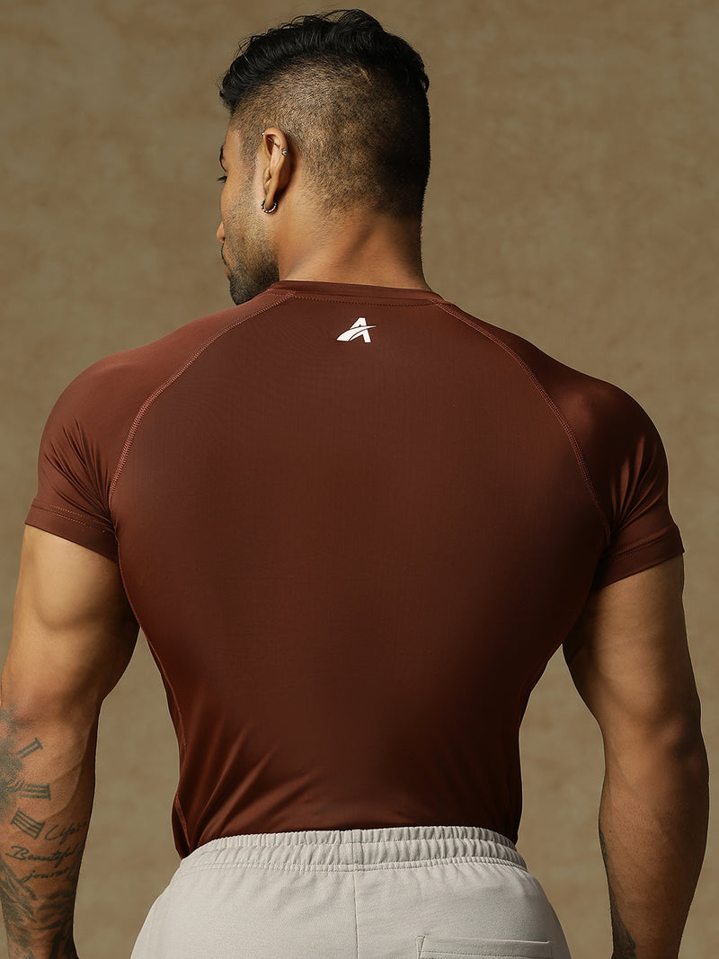 Basic Compression T-shirt Brown