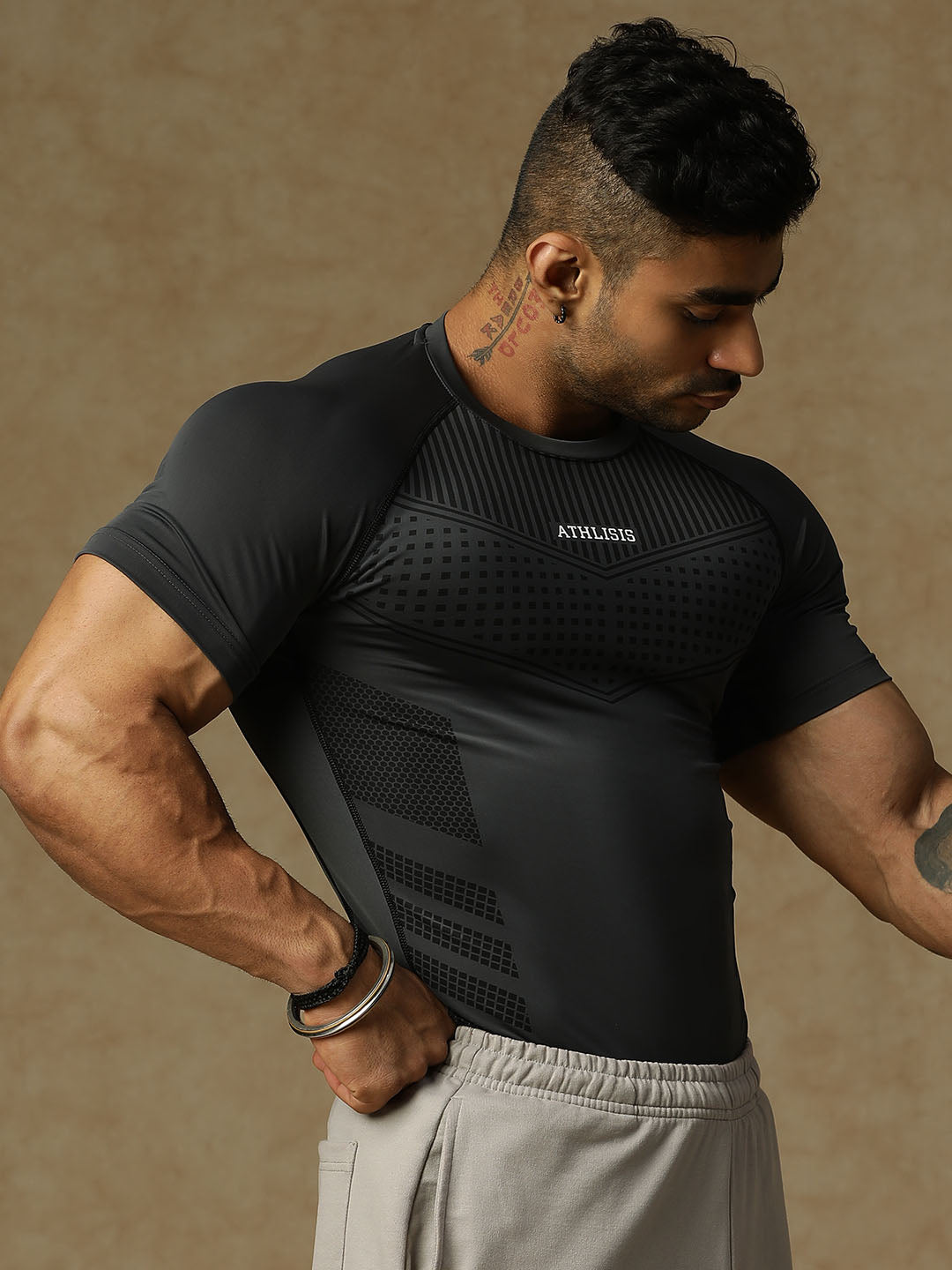 808 Compression T-Shirts Grey Athlisis Sports
