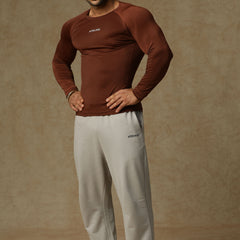 Basic Full Compression T-shirt Brown