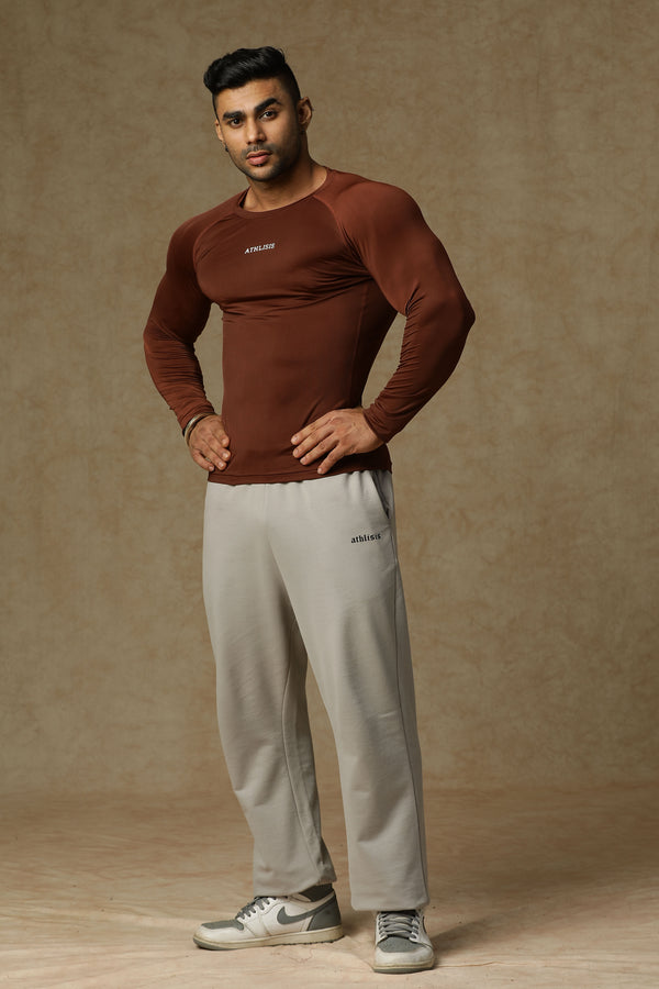 Basic Full Compression T-shirt Brown