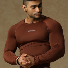 Basic Full Compression T-shirt Brown