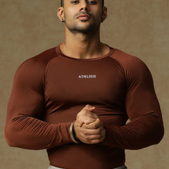 Basic Full Compression T-shirt Brown