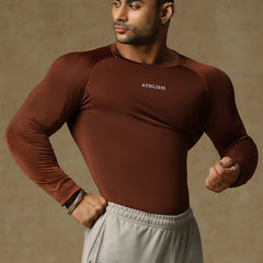 Basic Full Compression T-shirt Brown
