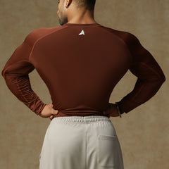 Basic Full Compression T-shirt Brown