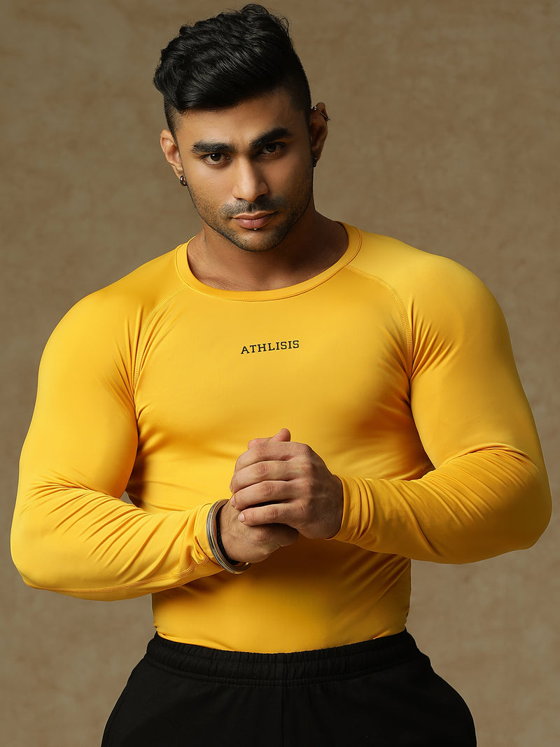 Basic Full Compression T-shirt Yellow
