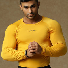 Basic Full Compression T-shirt Yellow