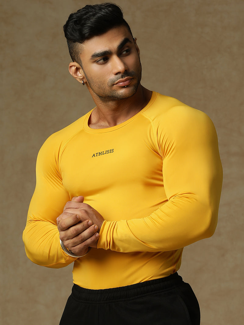 Basic Full Compression T-shirt Yellow