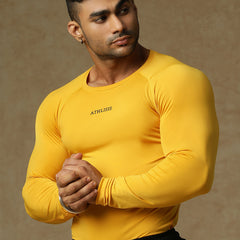 Basic Full Compression T-shirt Yellow