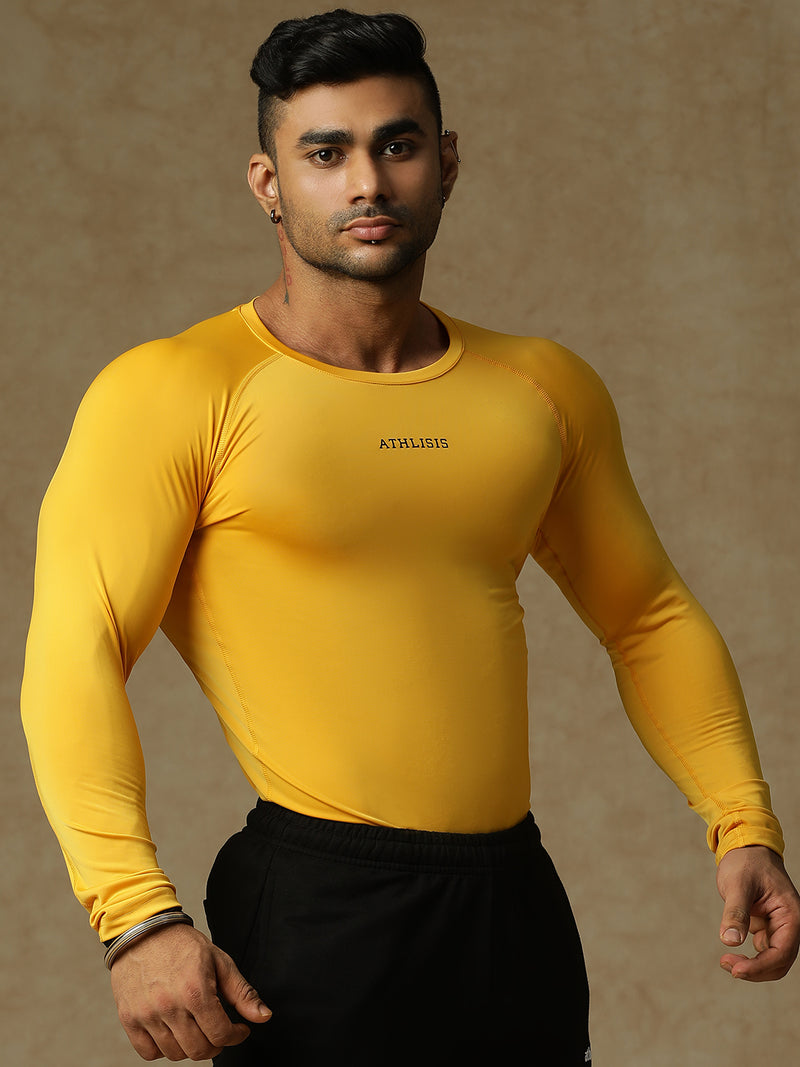 Basic Full Compression T-shirt Yellow