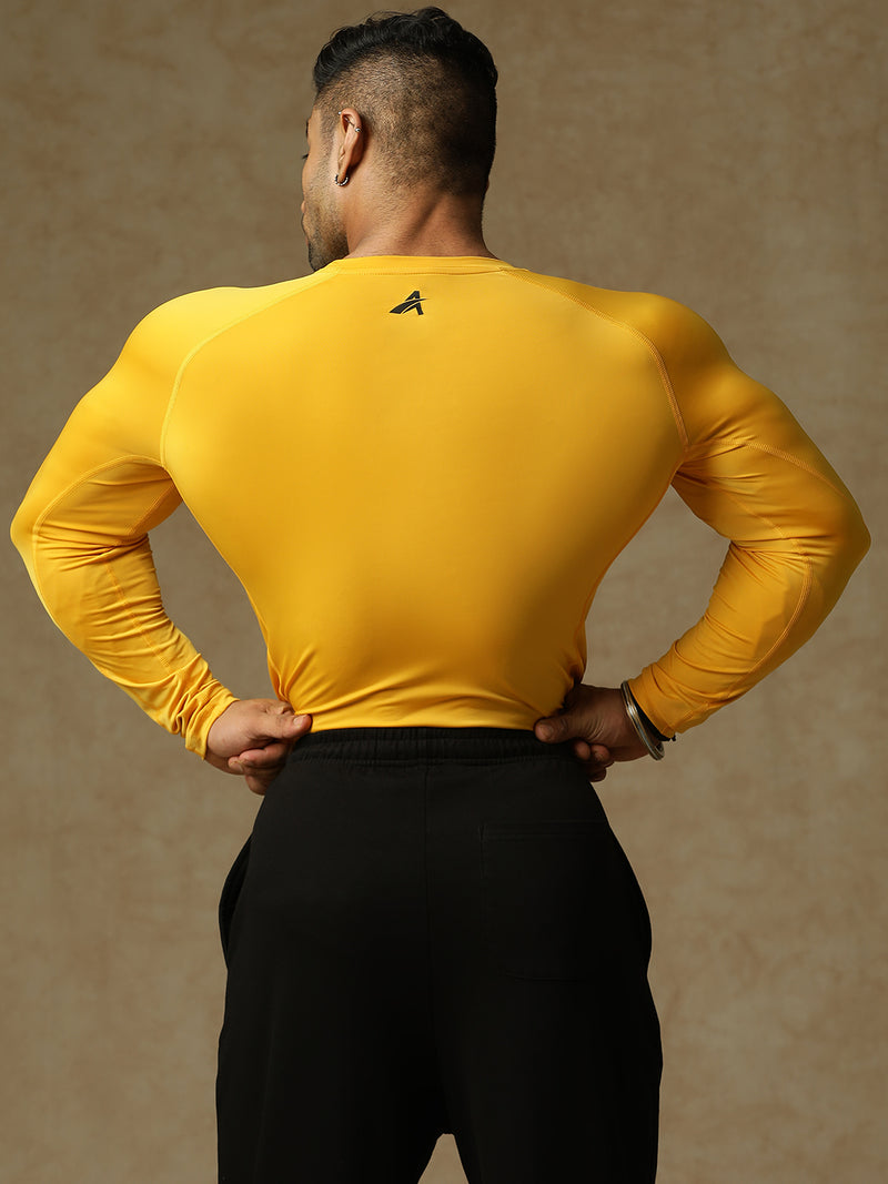 Basic Full Compression T-shirt Yellow
