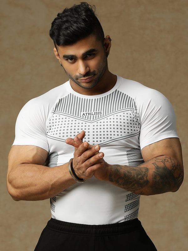 808 Compression T-Shirts White Athlisis Sports