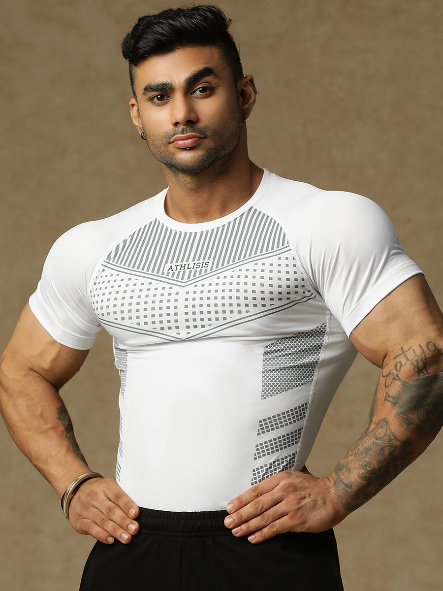 808 Compression T-Shirts White Athlisis Sports