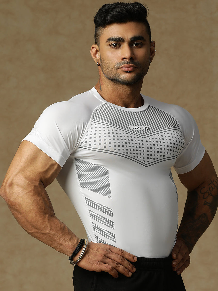 808 Compression T-Shirts White Athlisis Sports