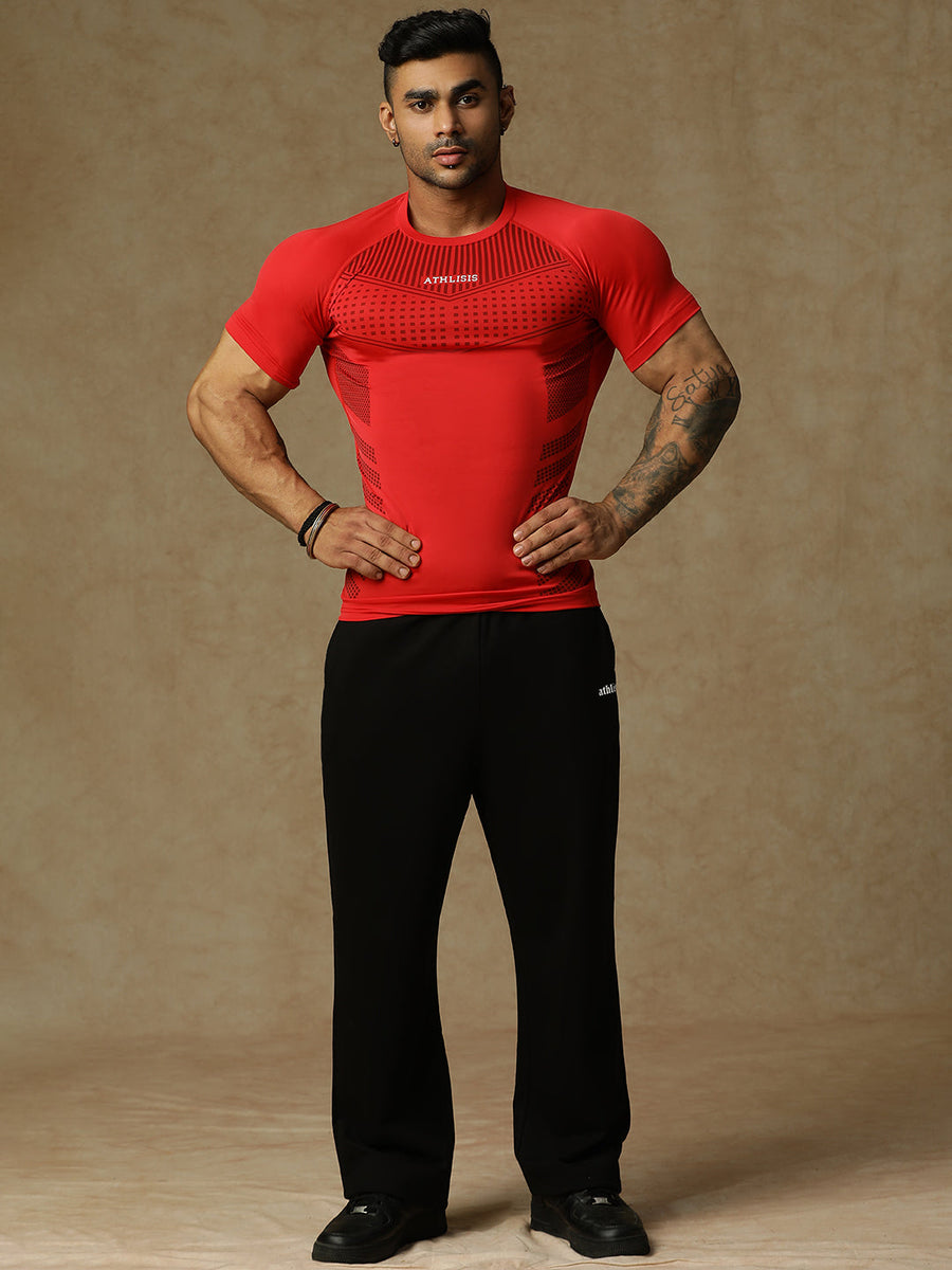 808 Compression T-Shirts Red Athlisis Sports