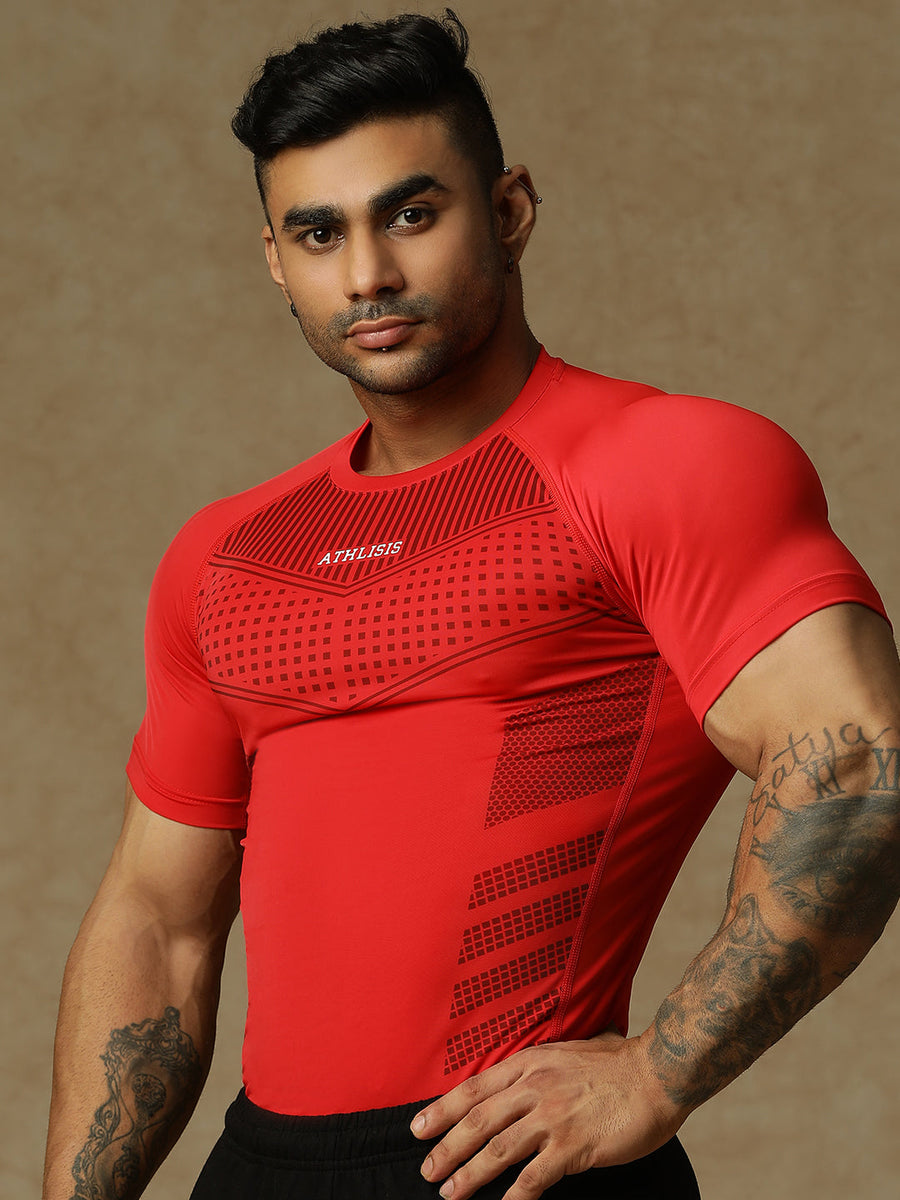 808 Compression T-Shirts Red Athlisis Sports