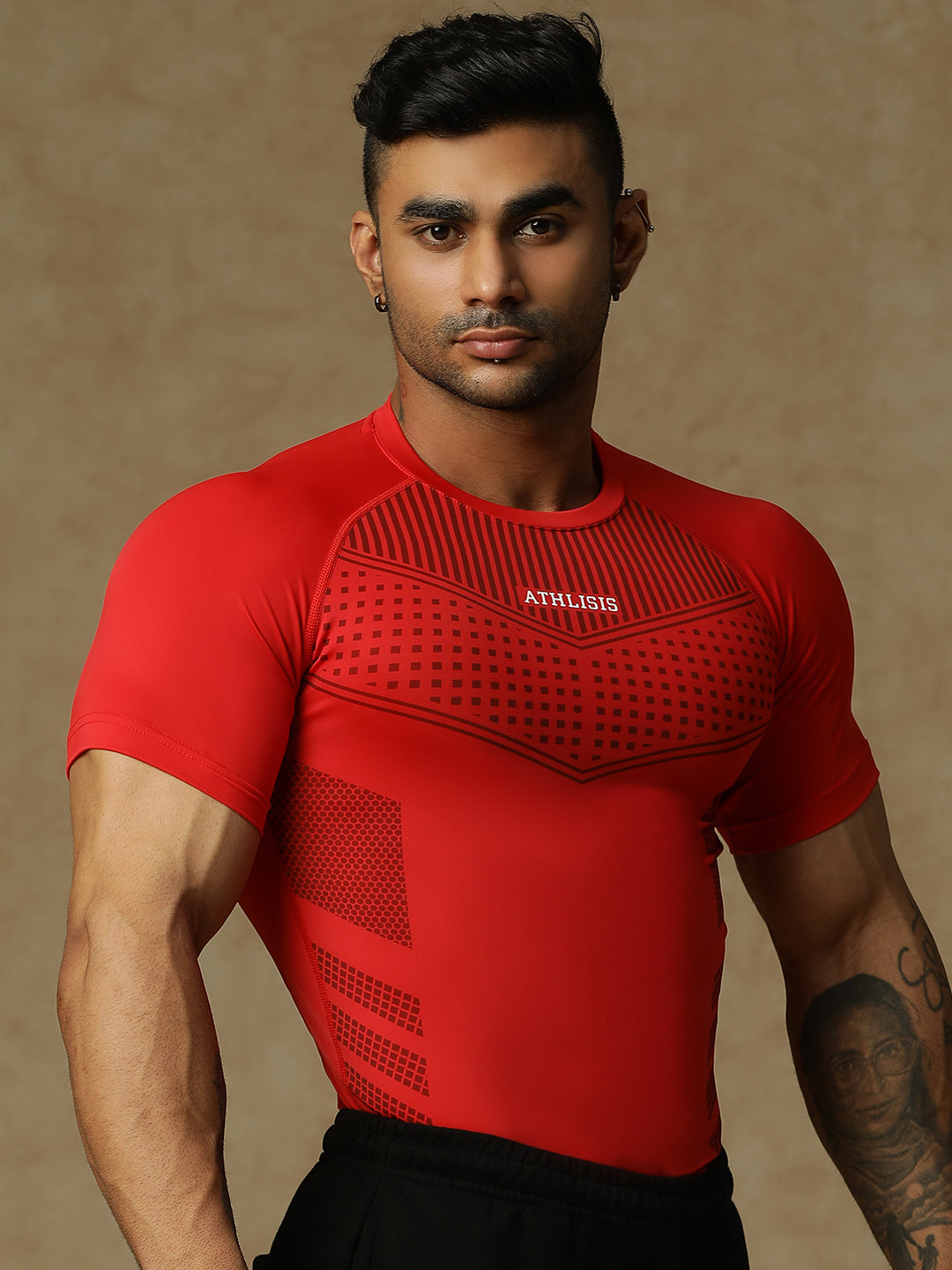 808 Compression T-Shirts Red Athlisis Sports