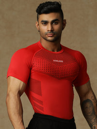 808 Compression T-Shirts Red Athlisis Sports