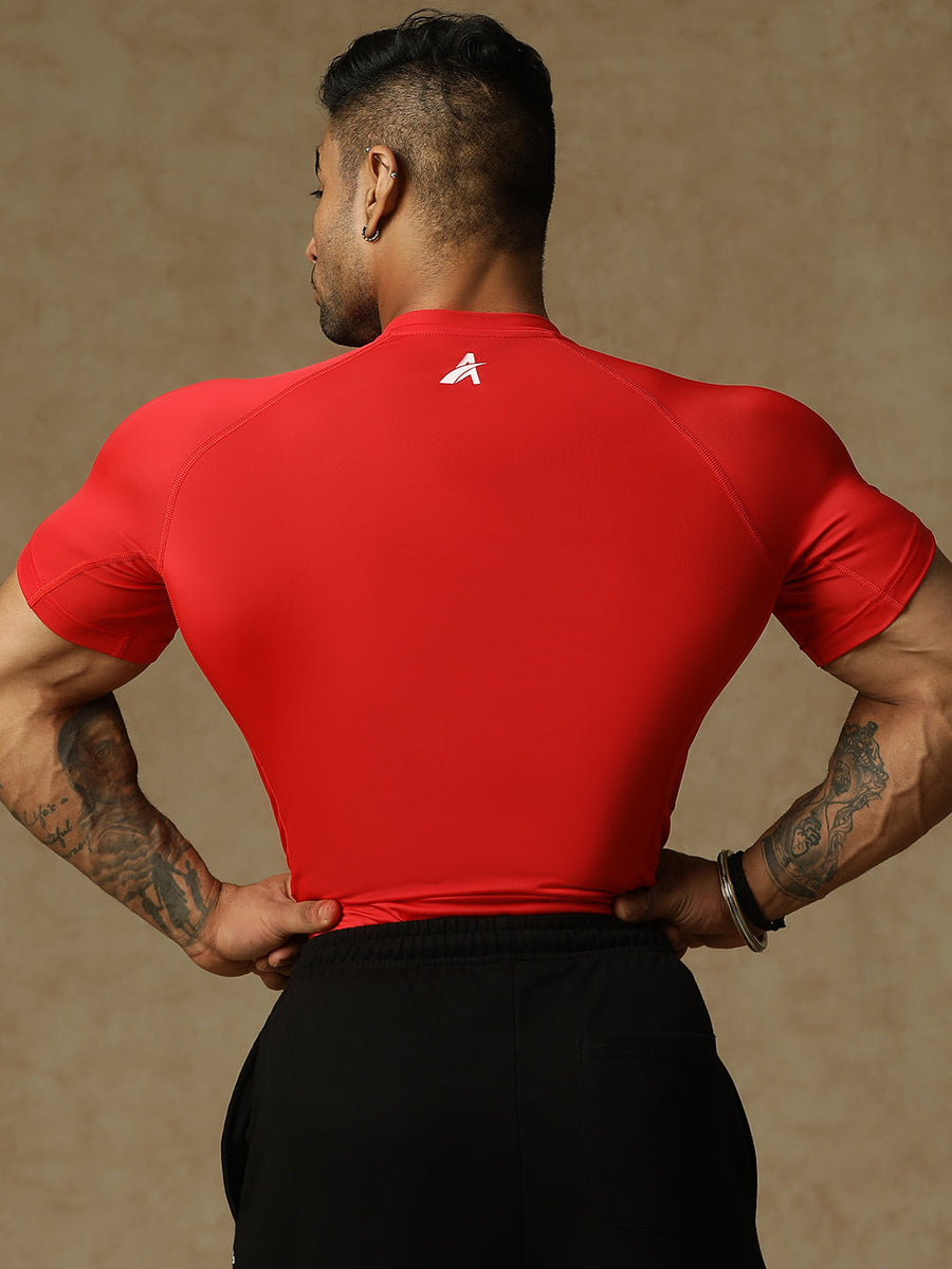 808 Compression T-Shirts Red Athlisis Sports