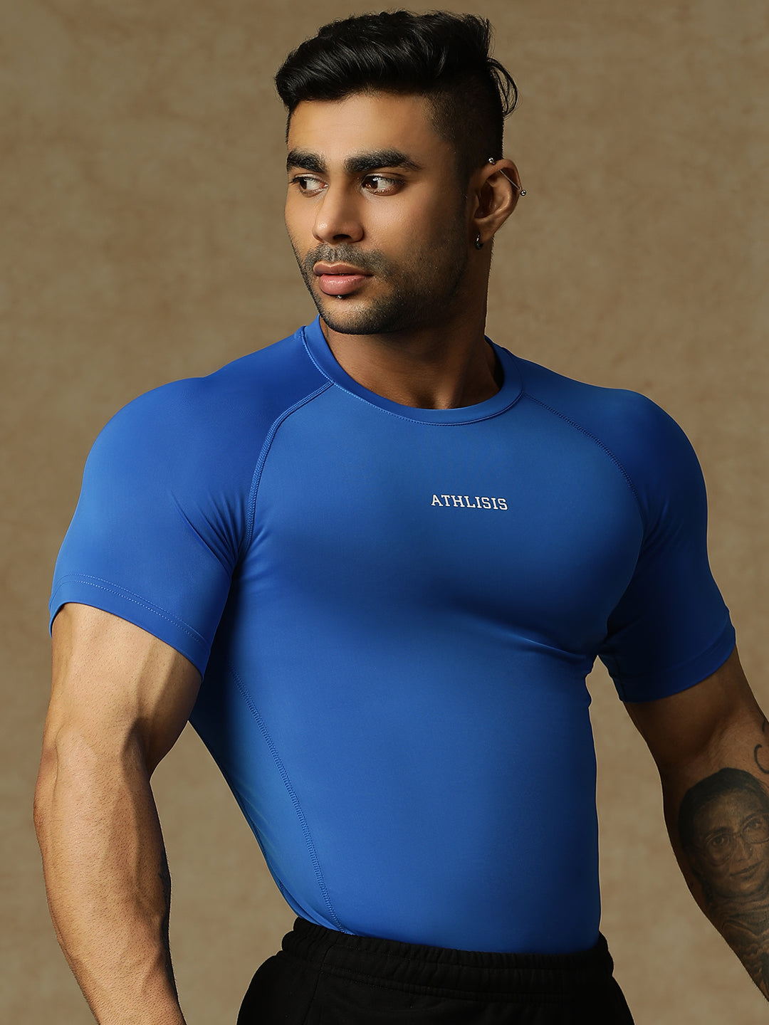 Basic Compression T-shirt Royal Blue Athlisis Sports