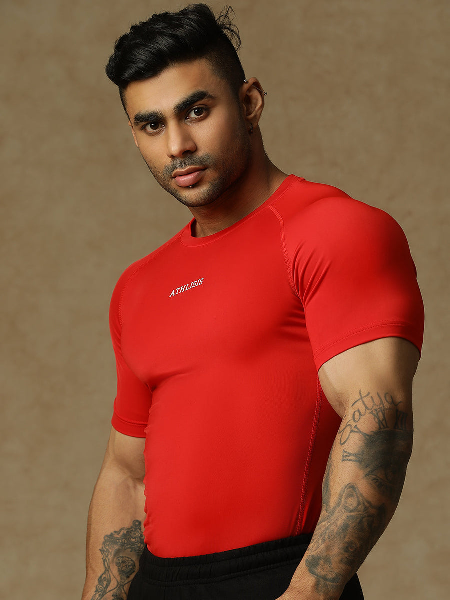 Basic Compression T-shirt Red Athlisis Sports