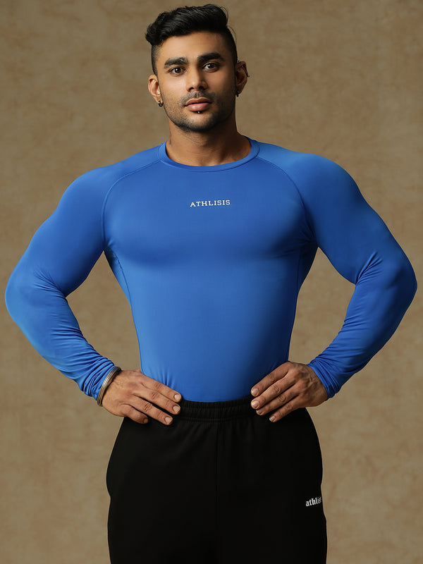 Basic Full Compression T-shirt Royal Blue
