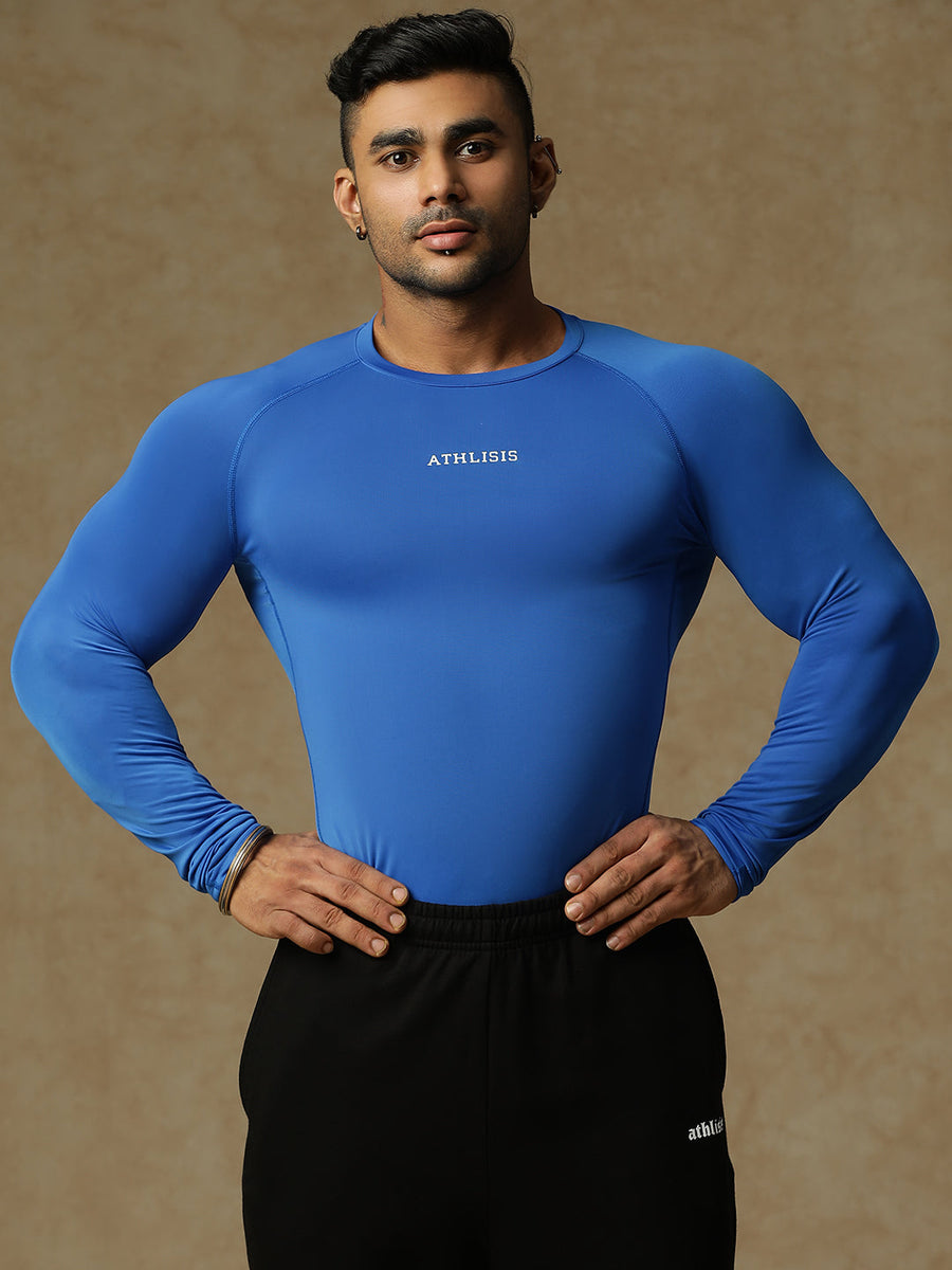 Basic Full Compression T-shirt Royal Blue Athlisis Sports