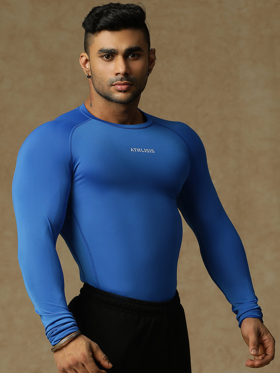 Basic Full Compression T-shirt Royal Blue Athlisis Sports