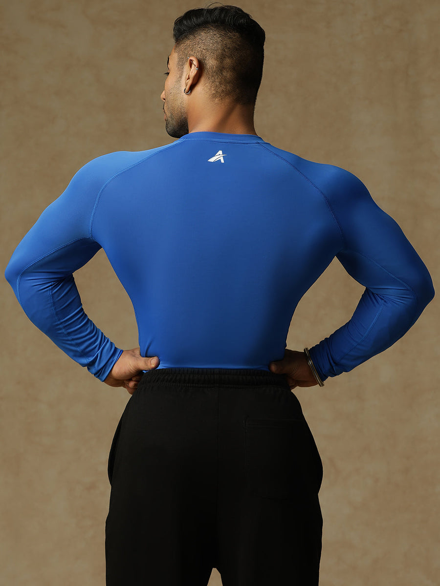 Basic Full Compression T-shirt Royal Blue Athlisis Sports