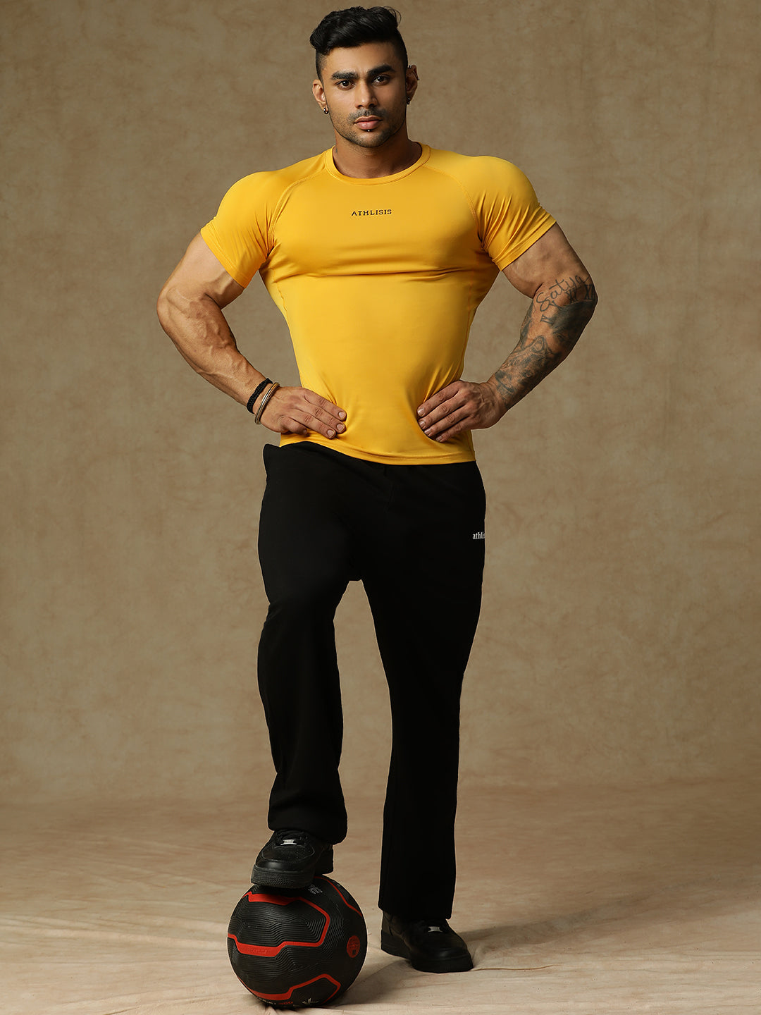 Basic Compression T-shirt Yellow Athlisis Sports