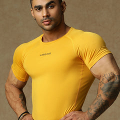 Basic Compression T-shirt Yellow